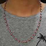 6MM Stainless Steel Necklace Evil Eye Lucky Eye Bead Charms Women Chain Jewelry