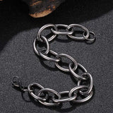 Thick Chain Bracelet for Men Women Steel Metal Handmade Link Chain Jewelry