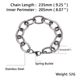 Thick Chain Bracelet for Men Women Steel Metal Handmade Link Chain Jewelry