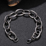 Thick Chain Bracelet for Men Women Steel Metal Handmade Link Chain Jewelry