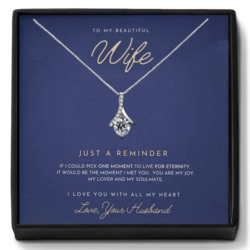 Wife & Husband Crystal Soulmate Pendant Necklace - Girl Jewelry