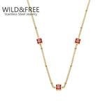 Wild & Plated Stainless Steel Necklace French Small Square Neck Choker