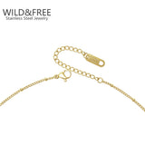 Wild & Plated Stainless Steel Necklace French Small Square Neck Choker