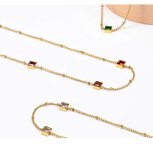 Wild & Plated Stainless Steel Necklace French Small Square Neck Choker