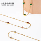 Wild & Plated Stainless Steel Necklace French Small Square Neck Choker