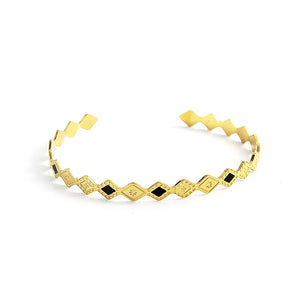 Boho Geometric Bangle Stainless Steel Enamel