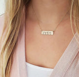 Personalized Wildflower Family Bar Necklace - 1-6 Flowers - Garden Necklace