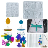 Wind Chime Silicone Mold Snail Lizard Butterfly Pendant DIY Casting