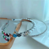 French Rhinestone Pearl Headband Retro Hair Band