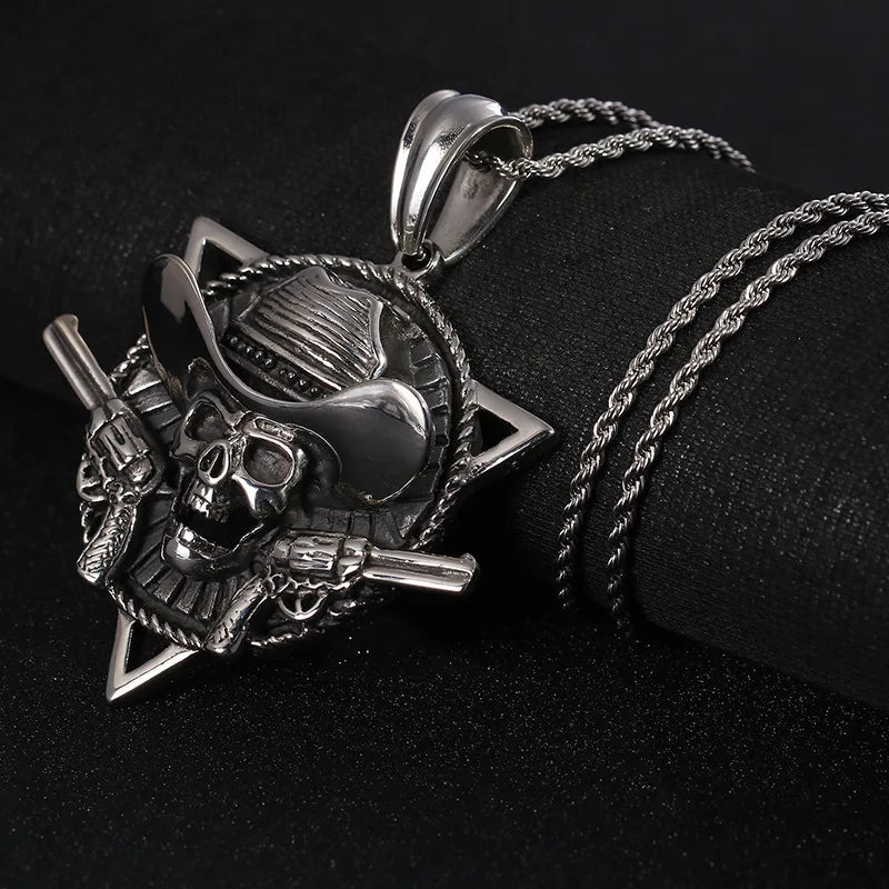 Wind Pirate Captain Pendant Titanium Steel Punk Jewelry