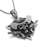 Pirate Captain Pendant - Titanium Steel Punk Jewelry