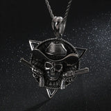 Pirate Captain Pendant - Titanium Steel Punk Jewelry