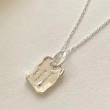 Wind Square Alphabet Necklace Women Accessorie Memorial Gift