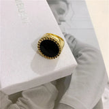 Wide Spine Emerald Opening Network Red Ring for Women