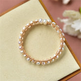 Vintage Freshwater Pearl Bracelet Women 14K Filled Bangle Jewelry