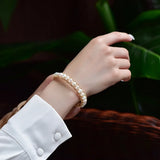 Vintage Freshwater Pearl Bracelet Women 14K Filled Bangle Jewelry