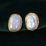 925 Silver Freshwater Baroque Pearl Earrings 14-21mm