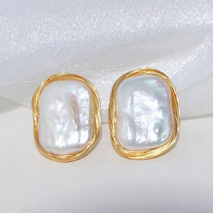 925 Silver Freshwater Baroque Pearl Earrings 14-21mm