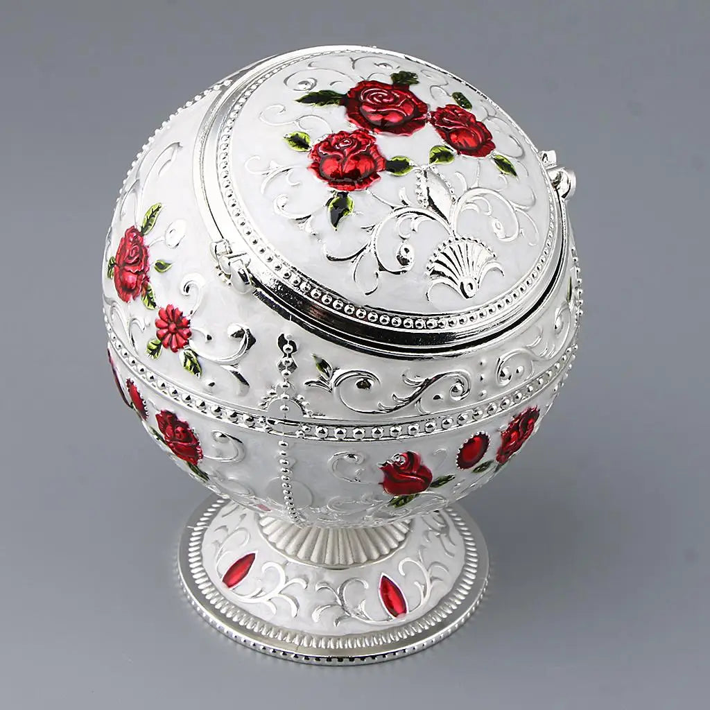 Portable Mini Metal Round Ball Stamped Pattern Gift Home Decoration