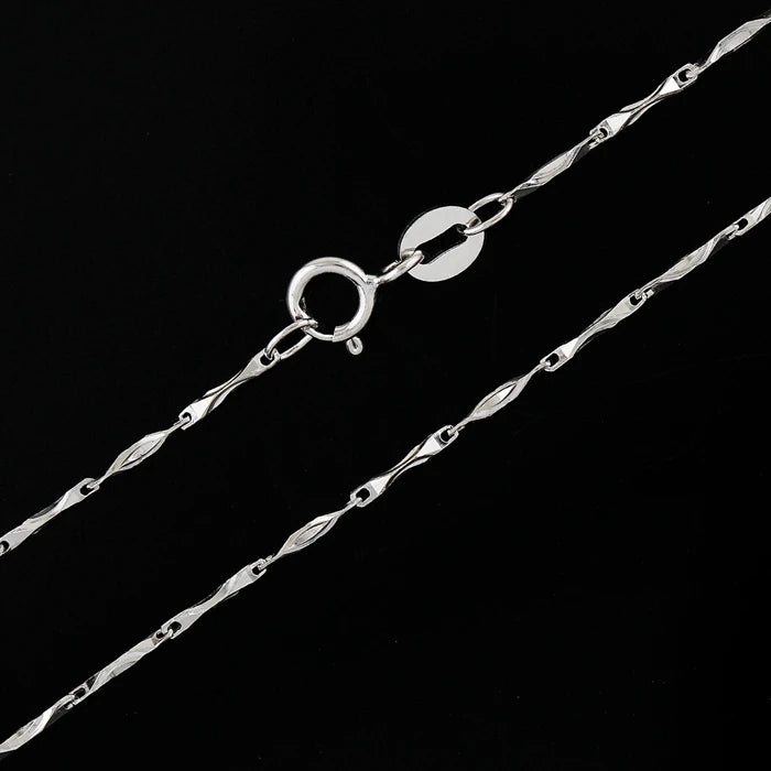 925 Sterling Silver Link Chain Necklace 18'' 1mm
