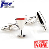 Wine Bottle Cup Cufflink Cuff Link 2 Pairs