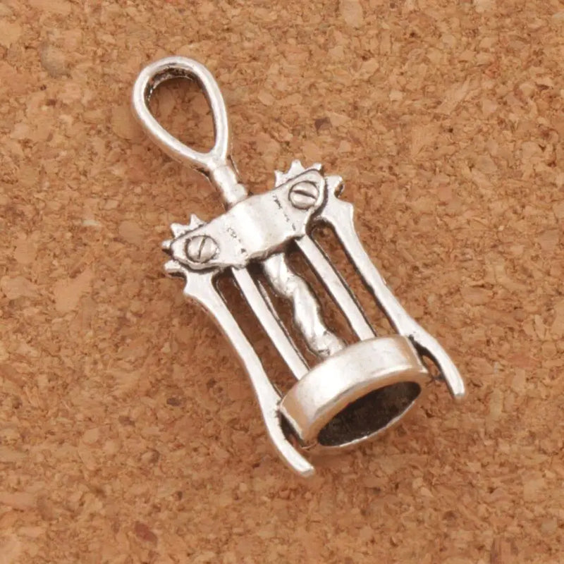 Wine Corkscrew Spacer Charm Beads 25pcs