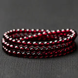 Women's Garnet Crystal Stone Bracelet Set