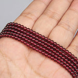 Wine Red Garnet Stone Bead Necklace Bracelet Set