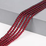 Wine Red Garnet Stone Bead Necklace Bracelet Set
