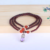 Garnet Gemstone 925 Silver Bracelet Purple Crystal Charm
