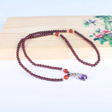 Garnet Gemstone 925 Silver Bracelet Purple Crystal Charm