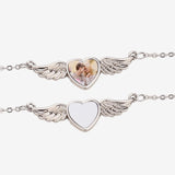 Heart Wing Pendant Trays Sublimation Blank - Double-Sided Charm