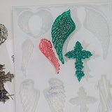 Wings Cross Feather DIY Crystal Epoxy Mould Pendant Decoration Tool