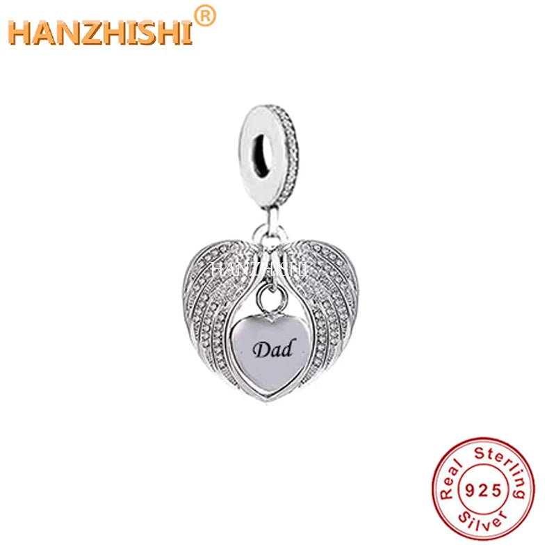 Wings Necklaces 925 Sterling Silver Dad Mum Grandma Grandad Pendant Necklace