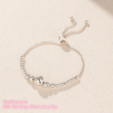 925 Sterling Silver Beads Sliding Bracelet Women Jewelry