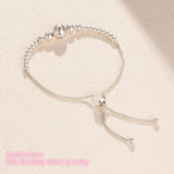 925 Sterling Silver Beads Sliding Bracelet Women Jewelry