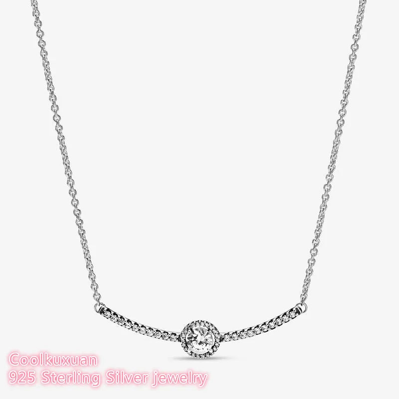 925 Sterling Silver Sparkle Necklace with CZ