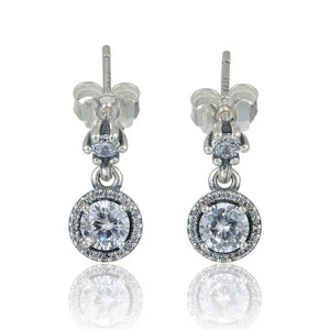 Winter Christmas Woman Earrings Clear CZ 925 Silver Earring