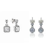 Winter Christmas Woman Earrings Clear CZ 925 Silver Earring