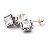 Winter Christmas Woman Earrings Clear CZ 925 Silver Earring