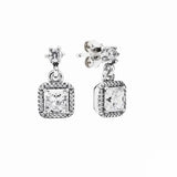 Winter Christmas Woman Earrings Clear CZ 925 Silver Earring