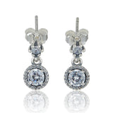 Winter Christmas Woman Earrings Clear CZ 925 Silver Earring