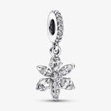 Winter S925 Silver Star Christmas Charm Pendant DIY Gift Women