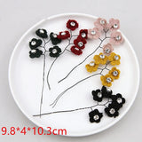 20pcs Wool Yarn Flowers Cartoon Bouquet DIY Earring/Garment Accessory