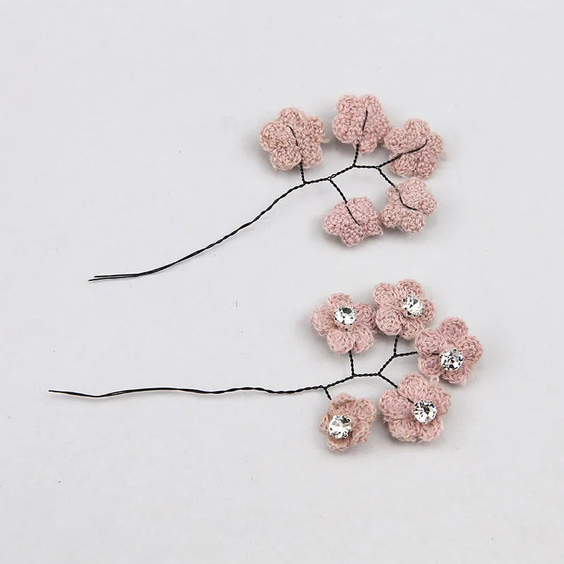20pcs Wool Yarn Flowers Cartoon Bouquet DIY Earring/Garment Accessory