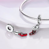 Winter Christmas Socks Pendant 925 Sterling Silver Charm Beads