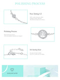 925 Silver Tree of Life CZ Charm Bracelet for Women Girls