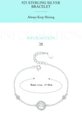 925 Silver Tree of Life CZ Charm Bracelet for Women Girls