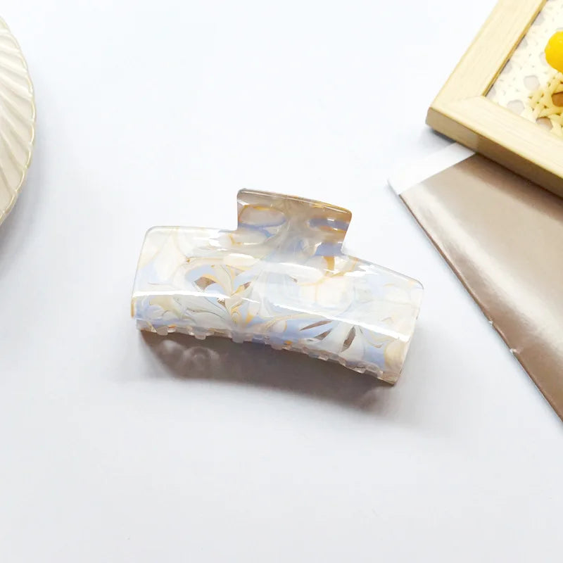 Colorful Painting Marble Acetate Hair Claw - Glitter Hair Clips