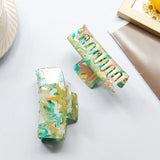 Colorful Painting Marble Acetate Hair Claw - Glitter Hair Clips